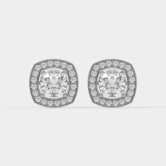 Solitaire Halo Earrings