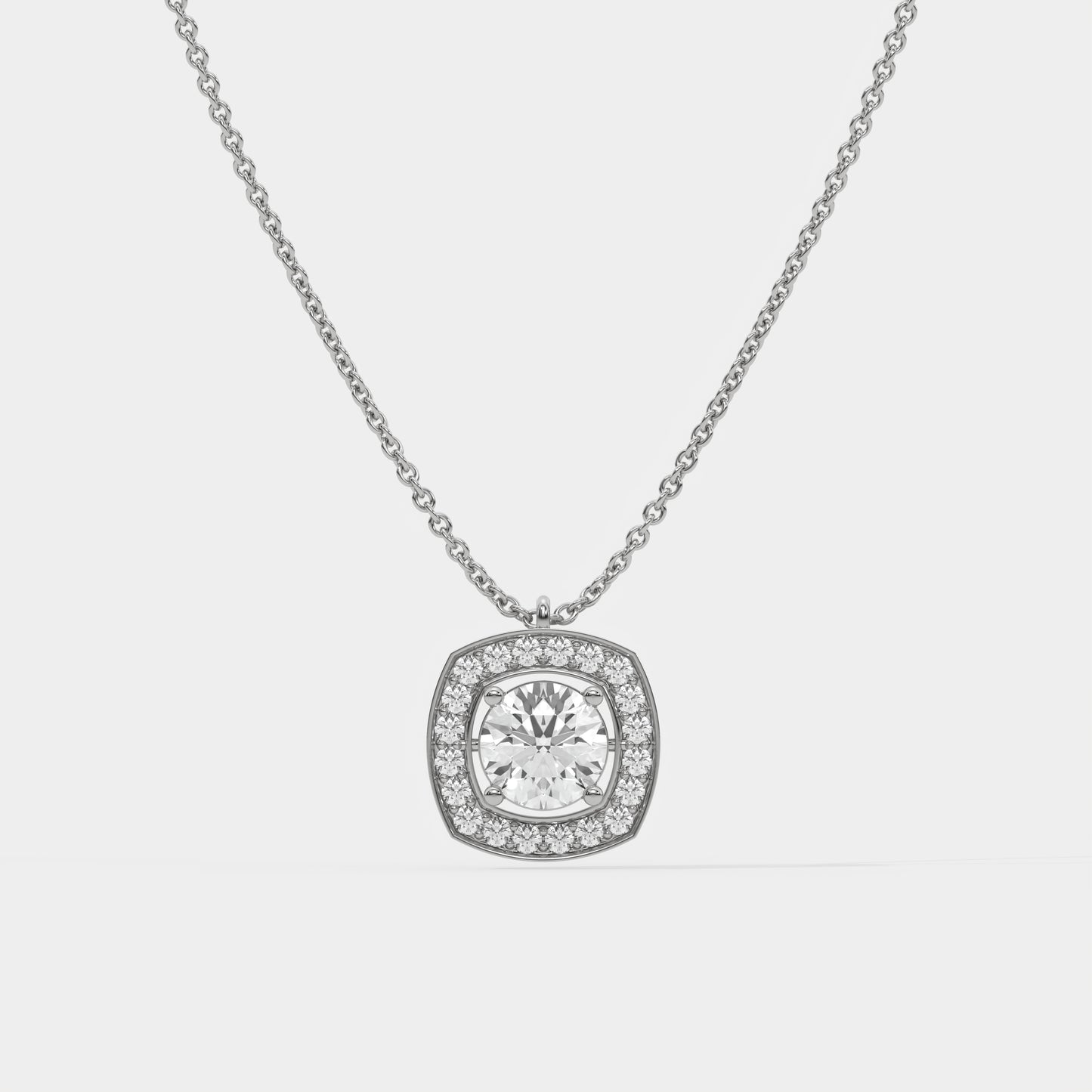 Solitaire Halo Pendant