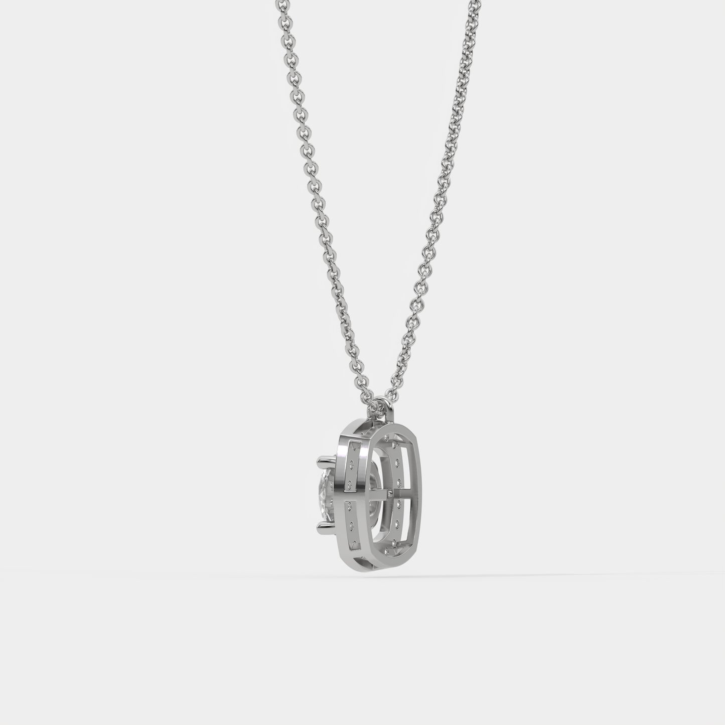 Solitaire Halo Pendant