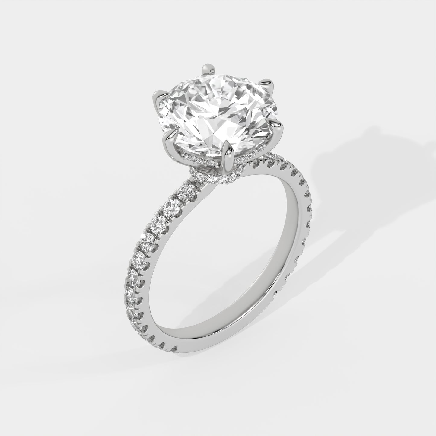 Solitaire with Pave - 4.50ct