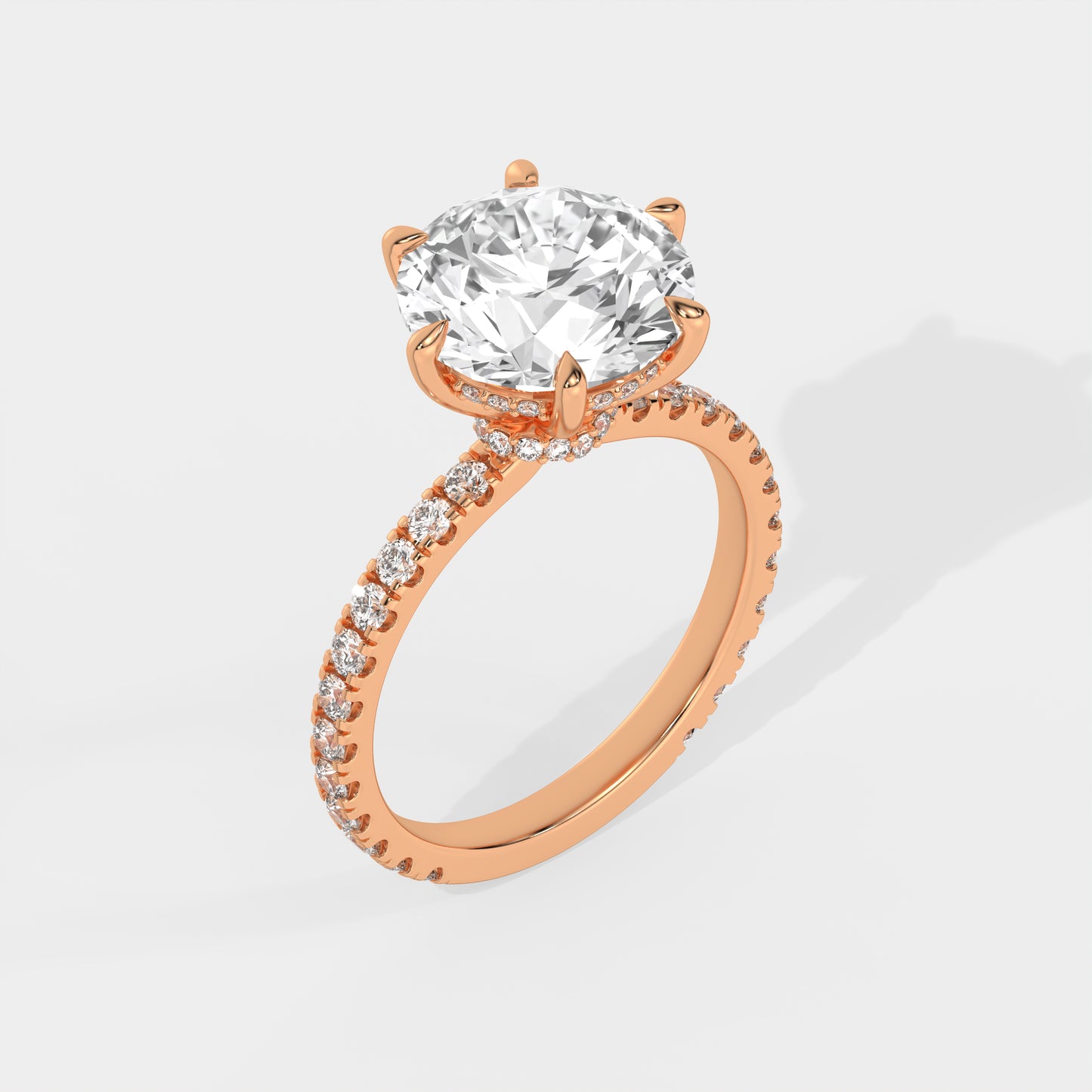 Solitaire with Pave - 4.50ct