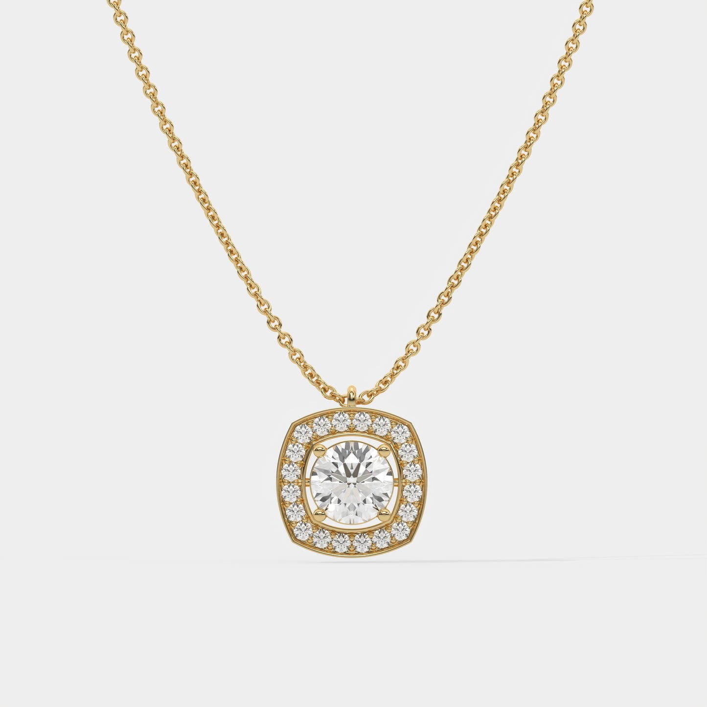 Solitaire Halo Pendant