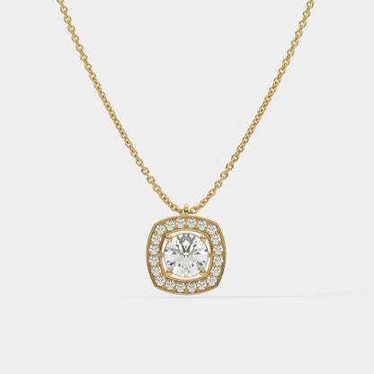 Solitaire Halo Pendant