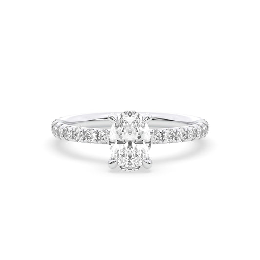 1.4 TCW Emerald Solitair Pave Ring