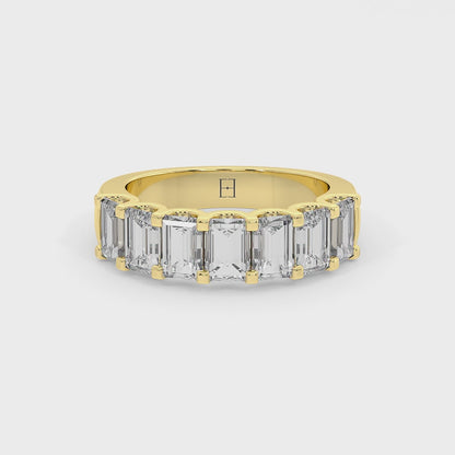 Half Eternity Band-Emerald